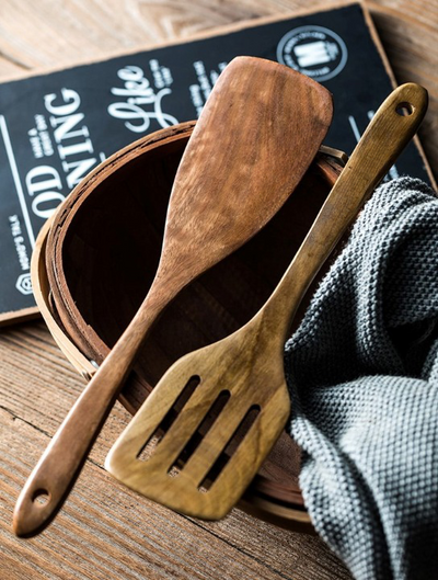 LuxKitchen™ Teakholz Utensilien Set