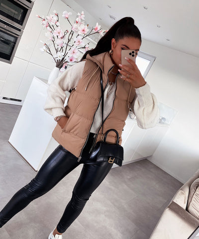 Weste Megan Kurz Beige