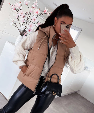 Weste Megan Kurz Beige