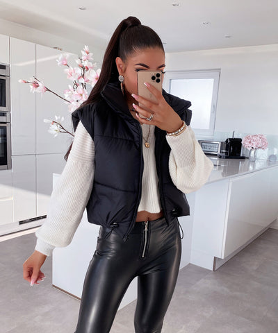 Crop Weste Lacey Schwarz