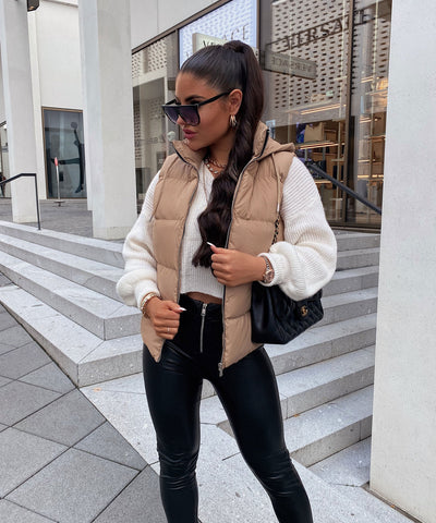 Weste Megan Kurz Beige