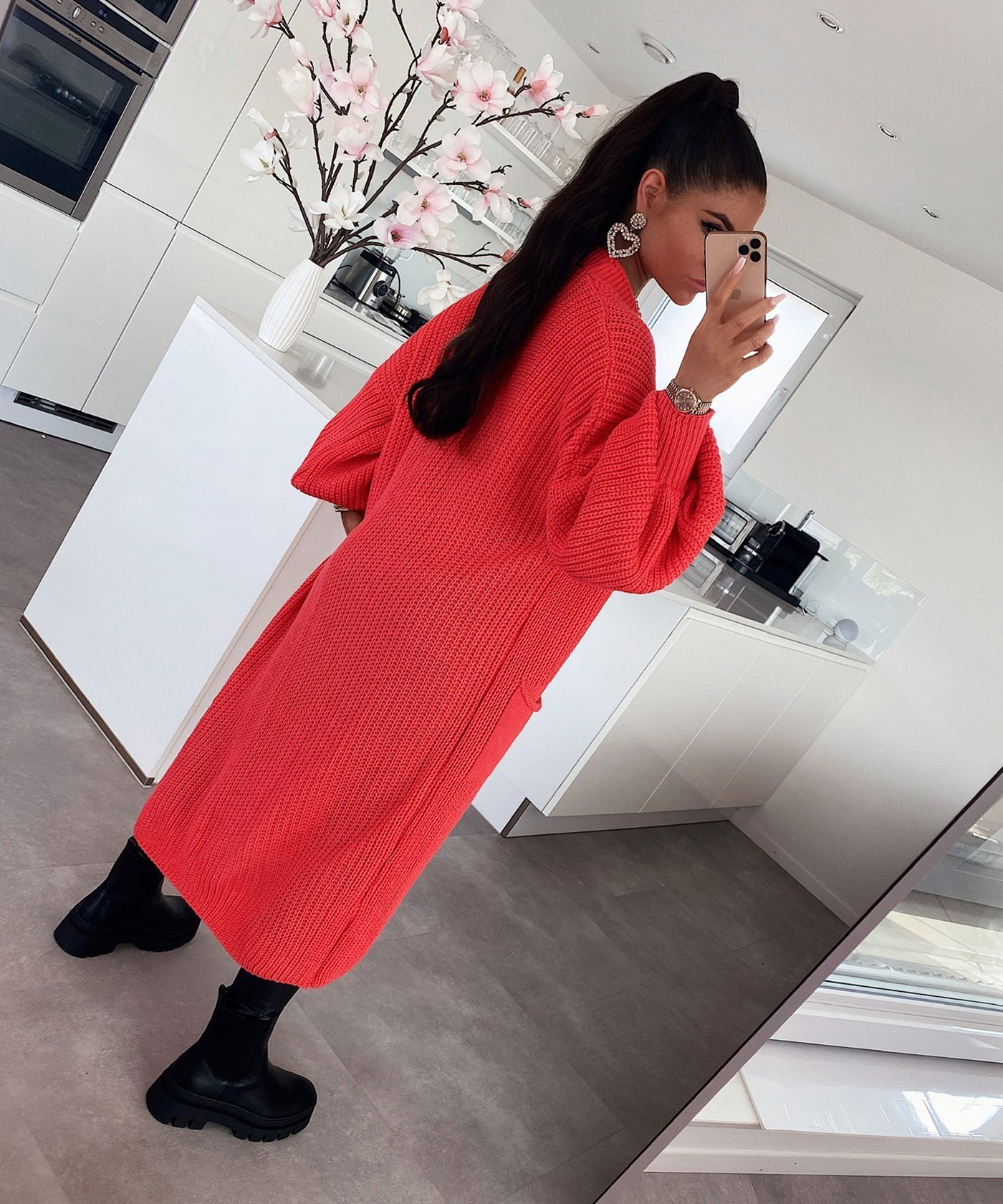 Cardigan Leilani Lang Koralle